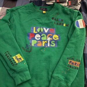 Polo by Ralph Lauren Green sweatshirt with Peace Sign